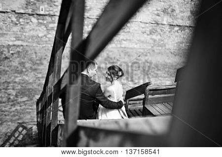 Gorgeous wedding couple in love at their wedding day