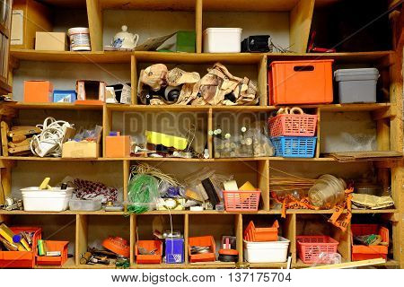 Shelves With Tools And Materials