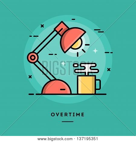 Overtime Flat Design Vector Photo Free Trial Bigstock