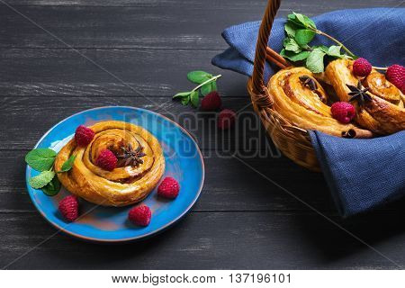 Denish Biscuits With Raspberries