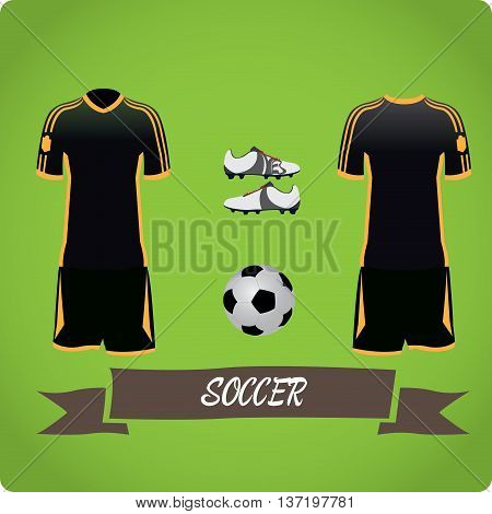 Soccer objects Sport uniform Vector illustration, soccer uniform