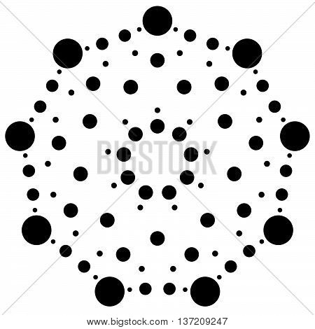 Dots, Circles Radial, Radiating Motif, Element. Abstract Minimal Halftone, Pointillist Design