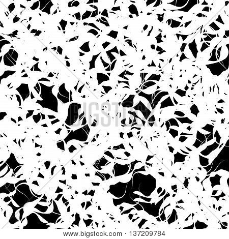 Entangled, Squiggly Lines. Chaotic Abstract Monochrome Illustration