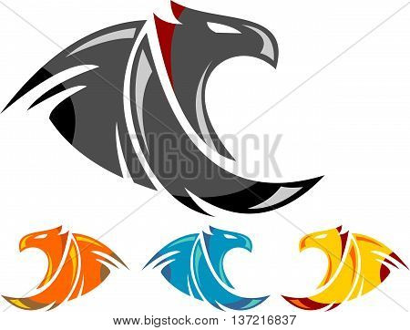 stock logo eagle falcon bird icon element vector