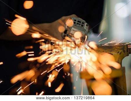 Electric Surface Grinding Machine Operation in factory
