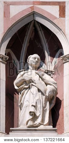 FLORENCE, ITALY - JUNE 05: The Beardless Prophet by Donatello, Campanile (Bell Tower) of Cattedrale di Santa Maria del Fiore (Cathedral of Saint Mary of the Flower), Florence, Italy on June 05, 2015