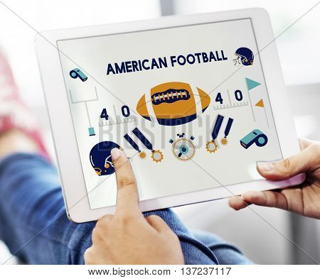 American Football Competition Game Goal Play Concept
