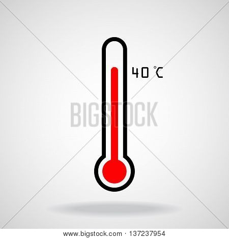 Thermometer icon on white background, vector illustration