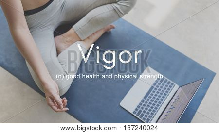 Vigor Energy Strength Powerful Strong Healthy Fitness Concept