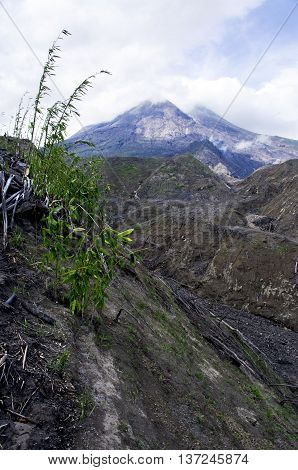 Merapi Volcano On Java Island