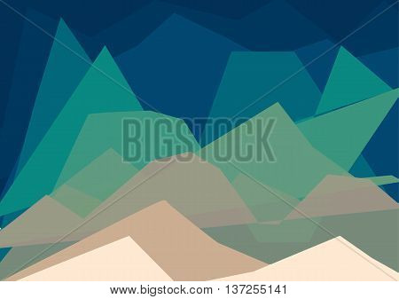 Colorful geometric abstract landscape. Trendy color palette. EPS 10 vector
