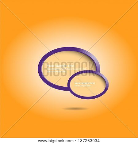 Violet ellipse design banners with orange background for presentation, vector illustration.