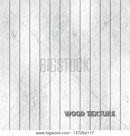 White wood texture, vintage background. Vector illustration.