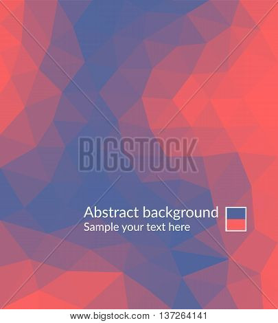 Abstract red and dark blue triangles background. Vector illustration.