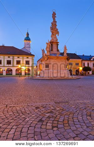UHERSKE HRADISTE, CZECH REPUBLIC - JUNE 21, 2016: Historic architecture of the old town in Uherske Hradiste on June 21, 2016.