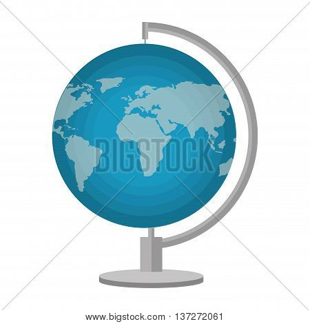World earth map isolated flat icon, vector illustration design.