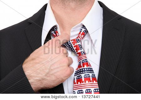 Un uomo di senatore o Congresso Republican GOP con legame simbolico