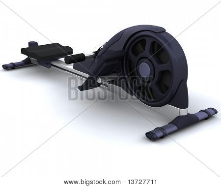 3D render af en romaskine, isoleret på hvid
