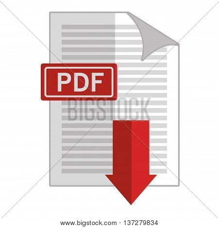 Download ebook in pdf format symbol, vector illustration isolated icon.