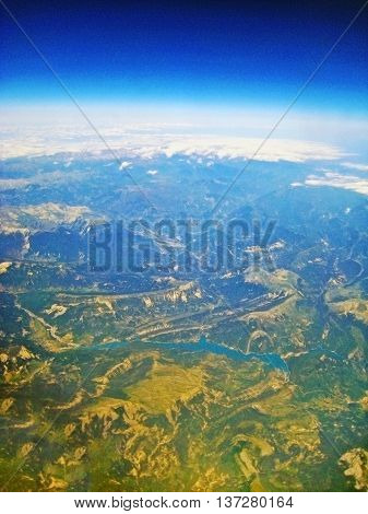 Lake Lac De Castillon - Aerial View