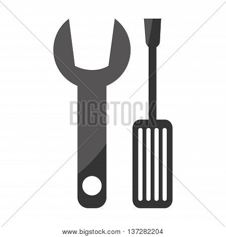 Wrench and scredriver constrution tools icon, vector illustration graphic.