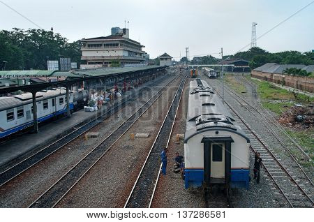 Railway Station In Medan, Indonesia.