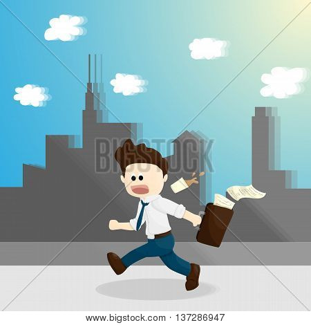 hurry time cartoon salary man lifestyle in different emotion