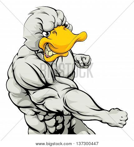 Punching Duck Mascot