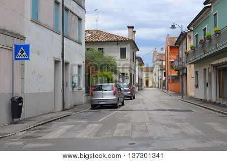 Rovigo, Italy - June, 17, 2016: car parking in Rovigo, Italy