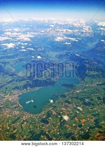 Lake Zug / Zugersee, Switzerland - Aerial View