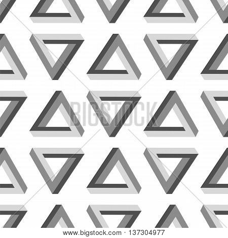 Seamless Triangles Pattern. Impossible Grey Triangle Background