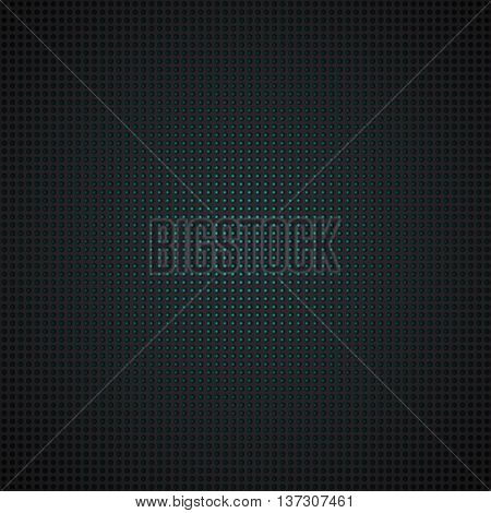 Techno pattern black metal grid with turquoise color light. Vector background illustration.