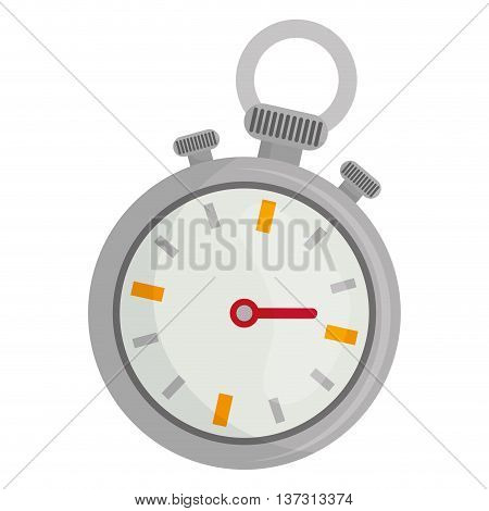 Clock isolated flat icom, time concept graphic design, vector illustration.