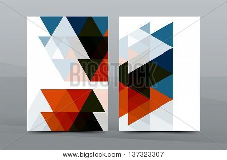 Colorful fresh business A4 cover template - flyer, brochure, book cover and annual report. Geometric design abstract background