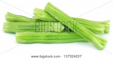 Close up ofb Edible moringa oleifera over white background