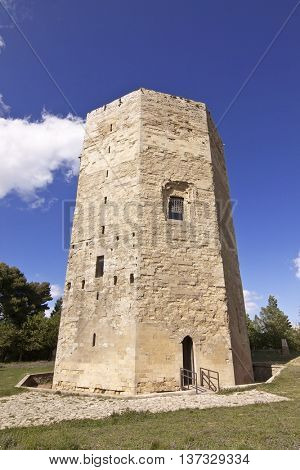 Tower of Fredrick II is a medieval octagonal base monument in Enna, Sicily