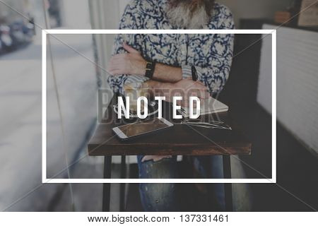 Noted Message Write Recorded Memo Concept