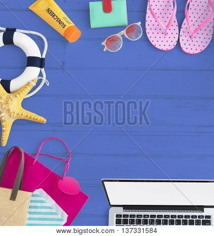 Beach Objects Border Blankspace Concept