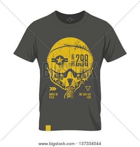 Modern american air force grunge effect tee print vector design.
