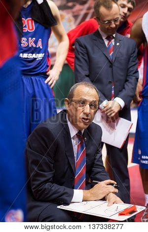 Bc Cska Head Coach Ettore Messina During A Timeout