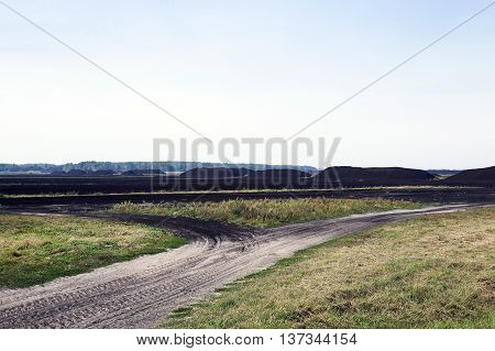 A Field In Which Is Carried Out Peat Extraction,