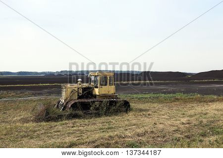 A Field In Which Is Carried Out Peat Extraction,