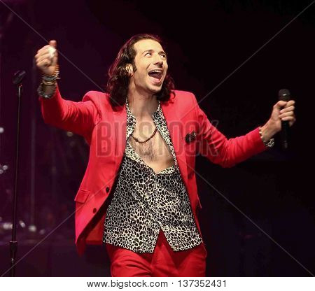 HUNTINGTON, NY-MAR 7: Singer Nasri of the reggae fusion band Magic! performs in concert at The Paramount on March 7, 2015 in Huntington, New York.