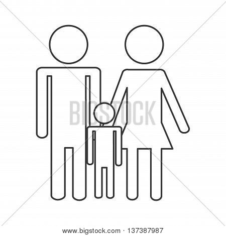 simple flat design conventional family icon vector illustration