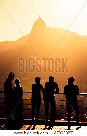 Tourists Silhouettes On A Pao Do Asucar