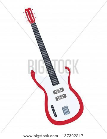 flat design electric guitar icon vector illustration