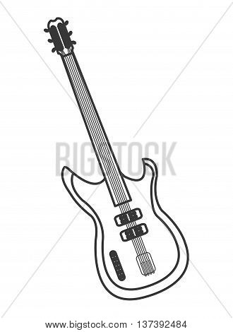 flat design electric guitar icon vector illustration