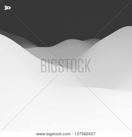Abstract Landscape Background. Mountainous Terrain. 3d Vector Illustration.