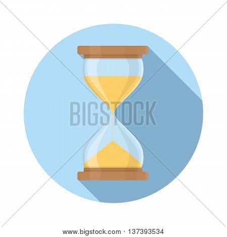 Transparent sandglass icon, time hourglass, sandclock, flat design, vector eps10 illustration