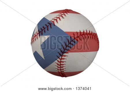 Baseball con la bandiera di Porto Rico
